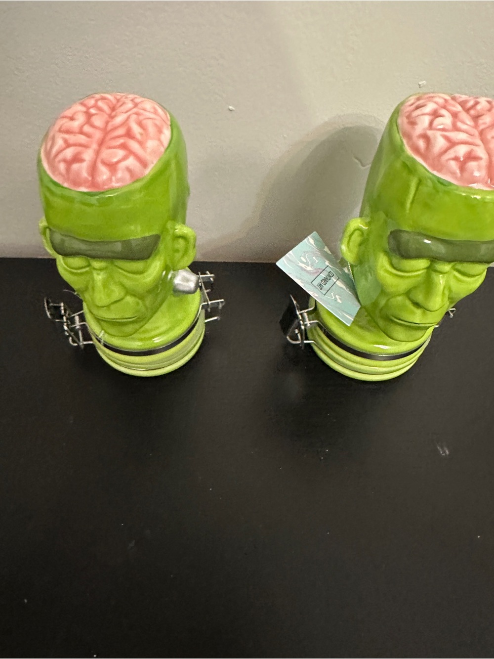 Contained Art Frankenstein 250mL Porcelain Ceramic Trinket Jare set of 2